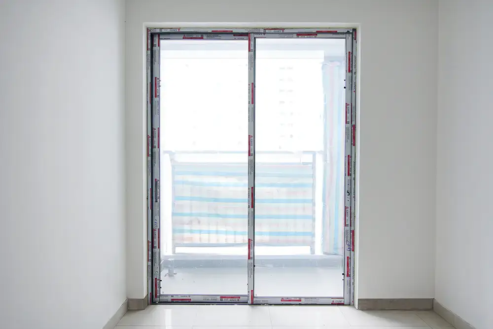 Thi công cửa lô gia căn hộ tầng 21 Block Saturn