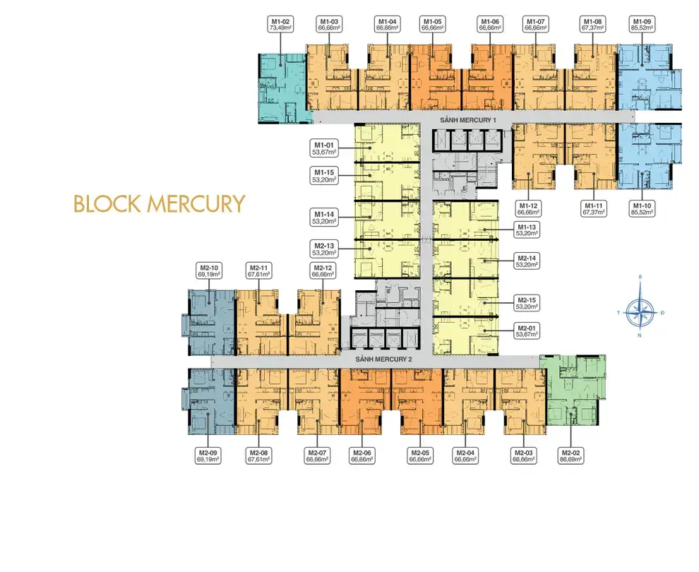 Mặt bằng tầng 5 Block M