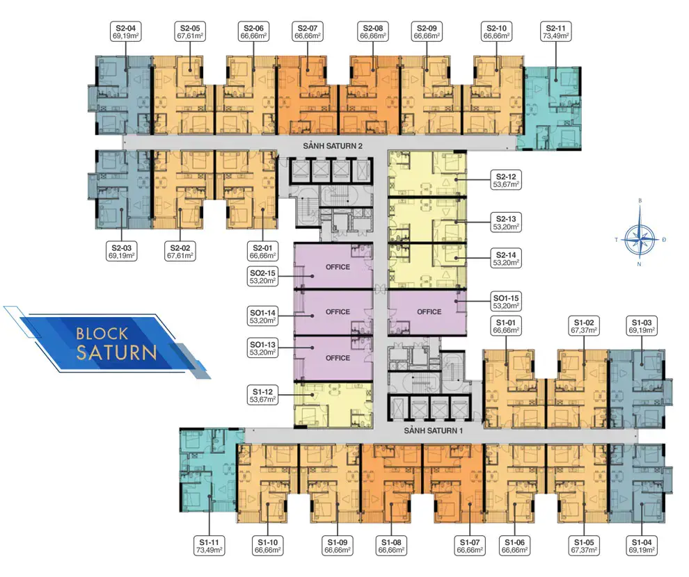 Mặt bằng tầng 5 Block S
