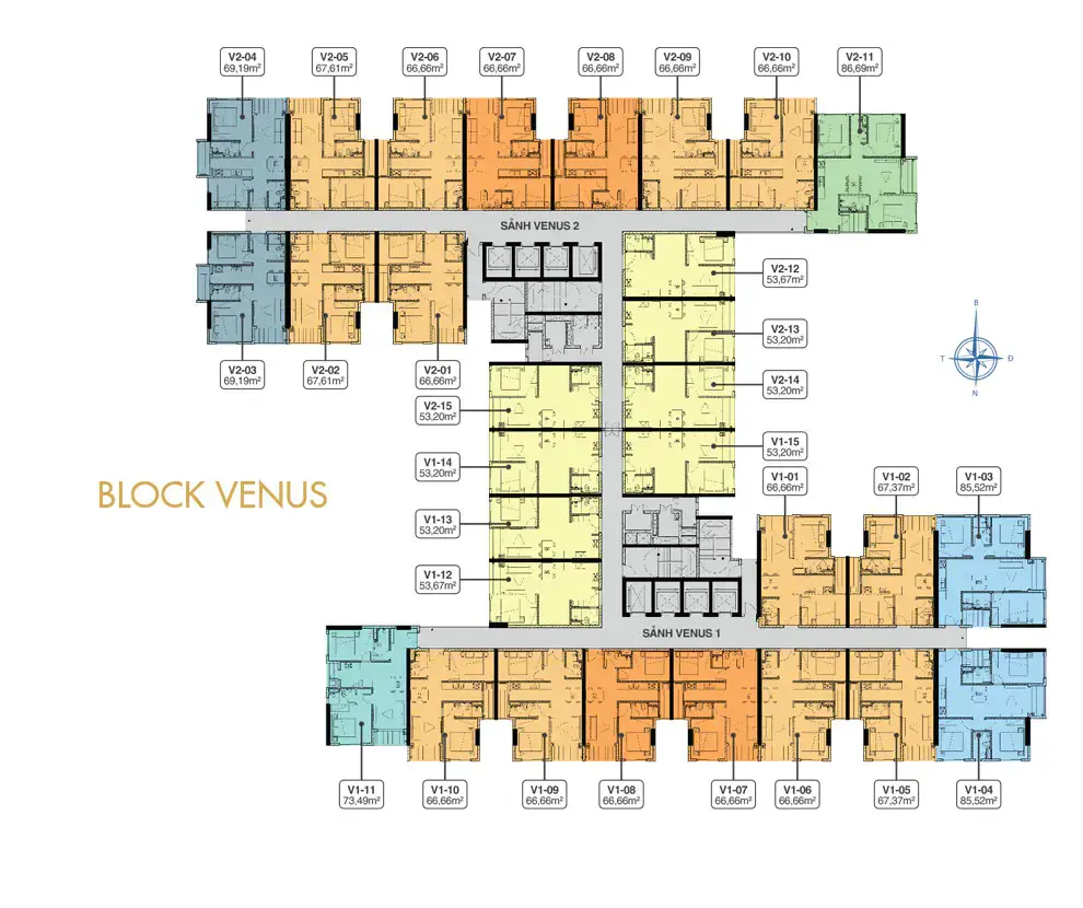 Mặt bằng tầng 5 Block V